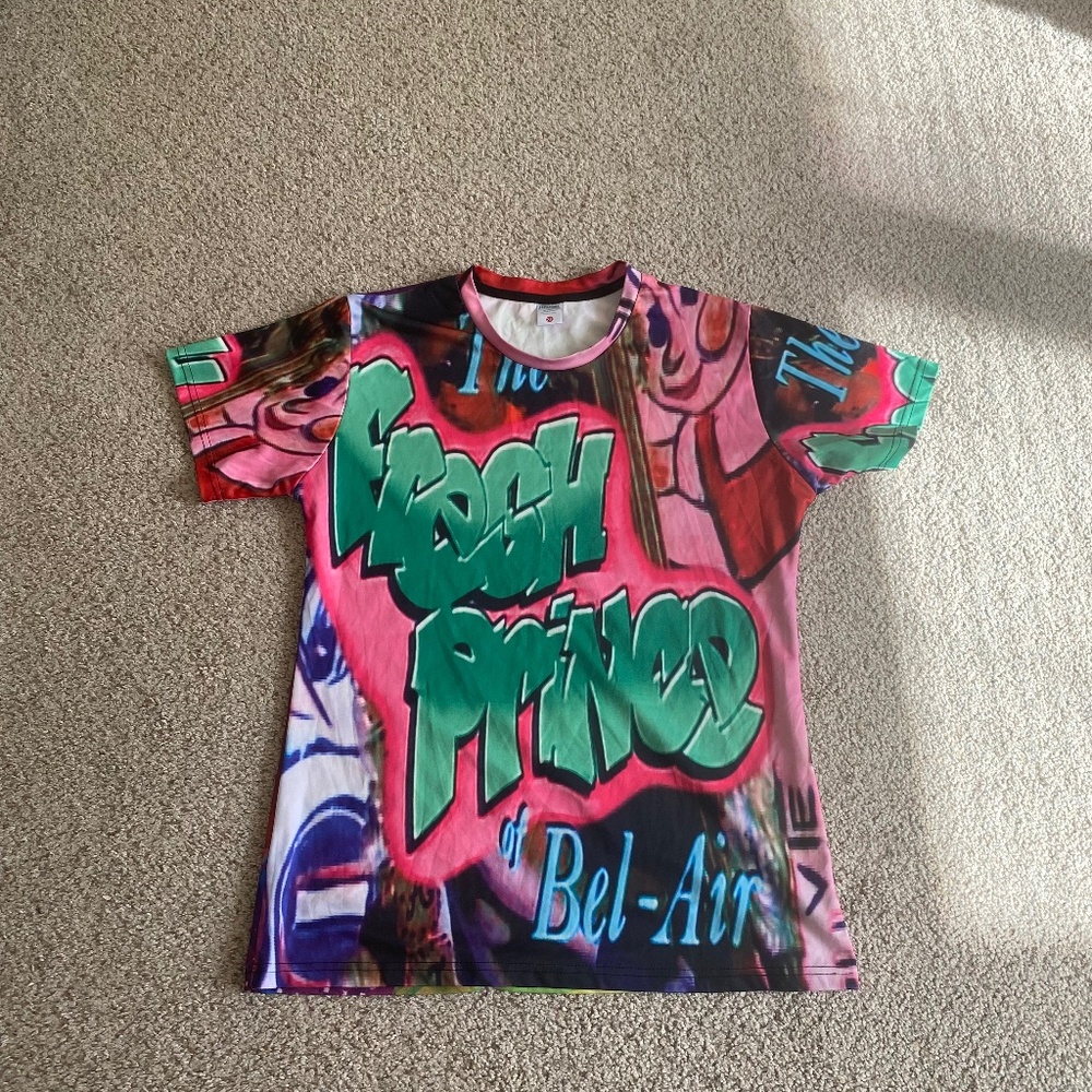 Aideaone The Fresh Prince of Bel-Air Womens Multicolored Graphic Tee Size XL